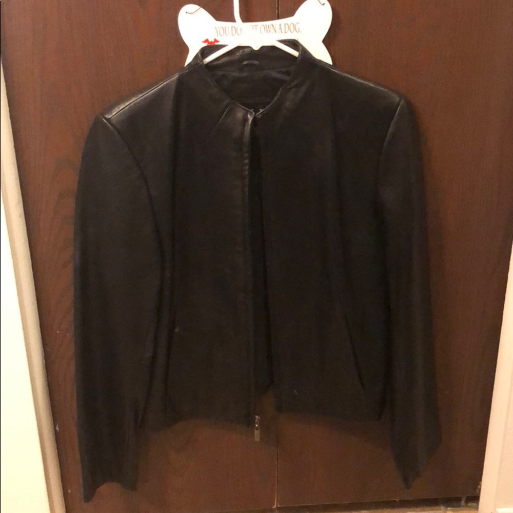 Black leather jacket